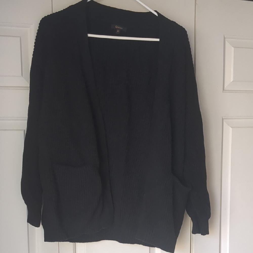 Quince 100% Organic Cotton Women's Black Oversized Sweater - Size Small